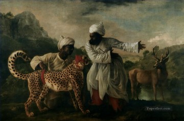 イスラム教のヒョウとシカ アラブ人 Oil Paintings